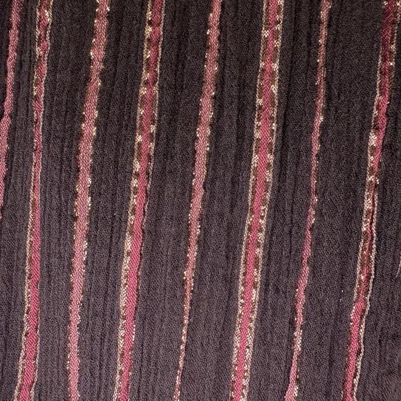 Ulla Johnson Brown Striped Metallic-Trim Ruffle Shoulder Jumpsuit - Picture 9 of 16